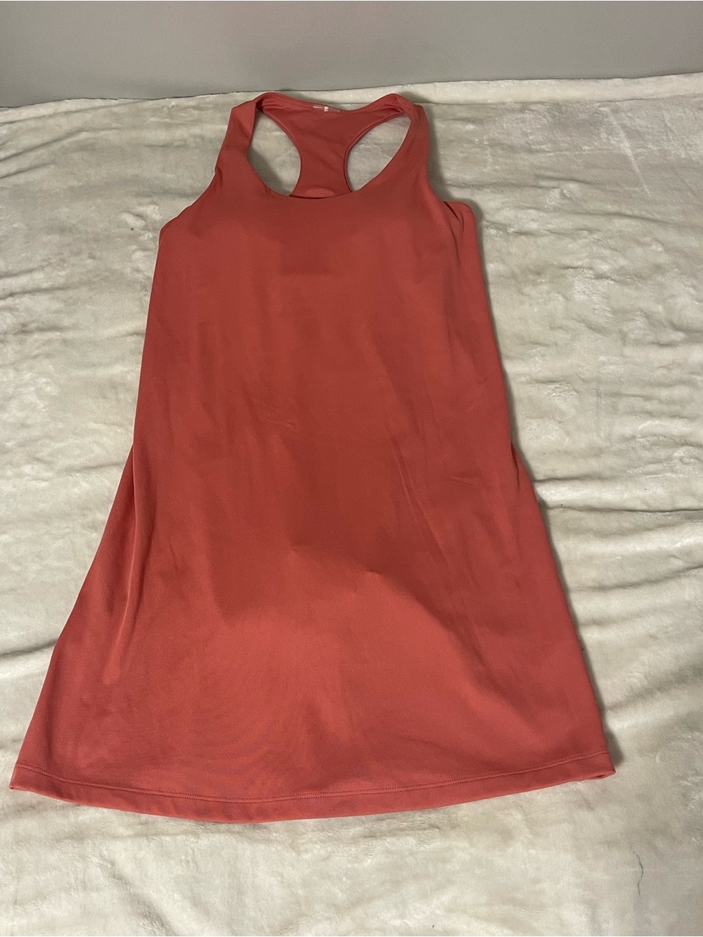 Women’s Medium Coral Tennis Athletic Dress Built In Shorts Racerback Pickleball